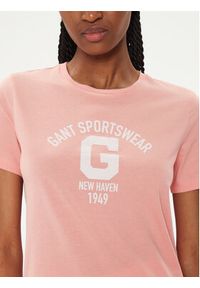 GANT - Gant T-Shirt Logo 4200849 Koralowy Regular Fit. Kolor: pomarańczowy. Materiał: bawełna #4