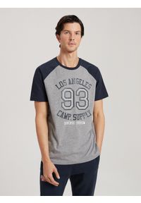 Diverse - T-shirt męski z nadrukiem HUMTLEX S1815 - szary - Rozmiar: XL. Kolor: szary. Materiał: poliester, bawełna. Wzór: nadruk #5