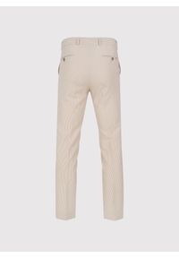 Pako Lorente - PAKO LORENTE - Beżowe spodnie ganiturowe w prążek. Kolor: beżowy. Materiał: wiskoza, poliester, elastan. Wzór: prążki. Styl: młodzieżowy, elegancki #4