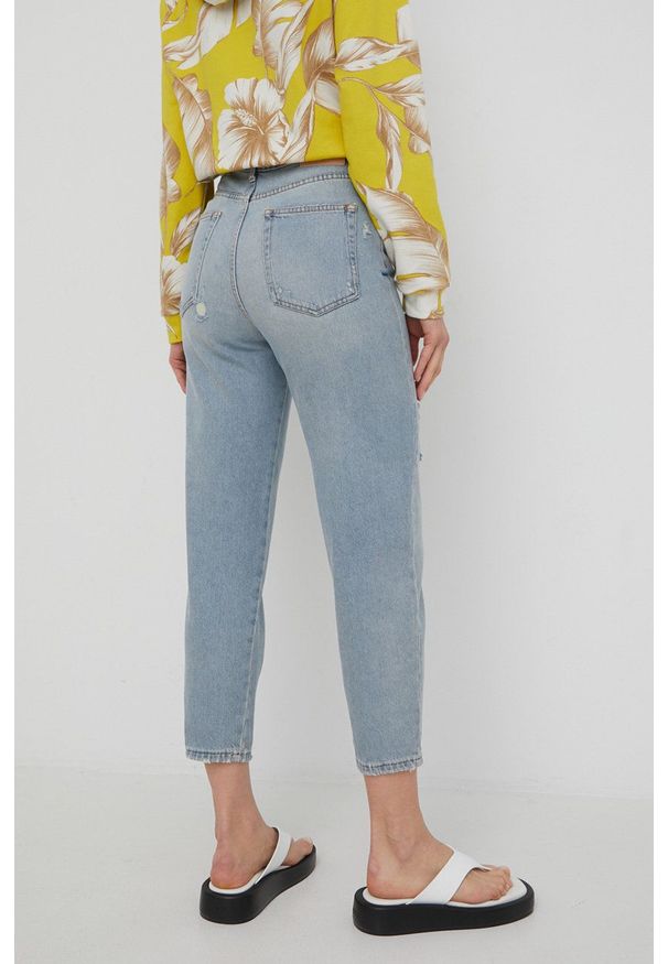 TwinSet - Twinset jeansy damskie high waist. Stan: podwyższony. Kolor: fioletowy