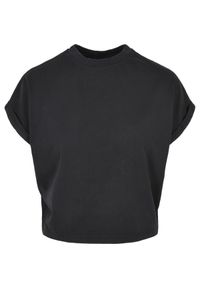 Koszulka damska Urban Classics short pigment dye découpé. Kolor: czarny. Materiał: tkanina #1