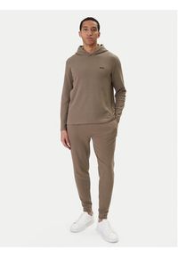 BOSS Bluza Waffle 50535885 Brązowy Regular Fit. Kolor: brązowy. Materiał: bawełna #4