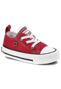 Big-Star - Czerwone Trampki Big Star Dziecięce Buty Wsuwane. Zapięcie: bez zapięcia. Kolor: czerwony. Materiał: materiał, guma. Szerokość cholewki: normalna