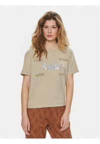 Replay T-Shirt W3072A.000.22658M Beżowy Regular Fit. Kolor: beżowy. Materiał: bawełna