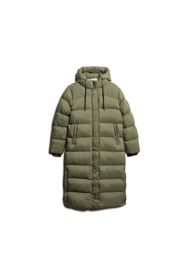 Damska kurtka puchowa Superdry. Kolor: zielony. Materiał: puch. Długość: długie