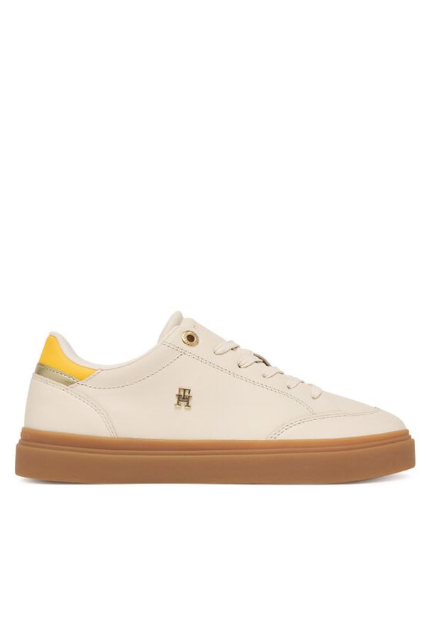 TOMMY HILFIGER - Tommy Hilfiger Sneakersy CHIC SNEAKER ELEVATED FW0FW09400 Beżowy. Kolor: beżowy. Materiał: skóra