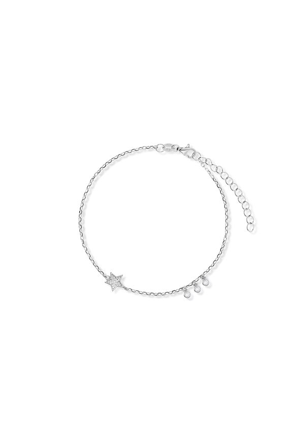 W.KRUK - Bransoletka srebrna. Materiał: srebrne. Kolor: srebrny. Wzór: aplikacja. Kamień szlachetny: cyrkonia