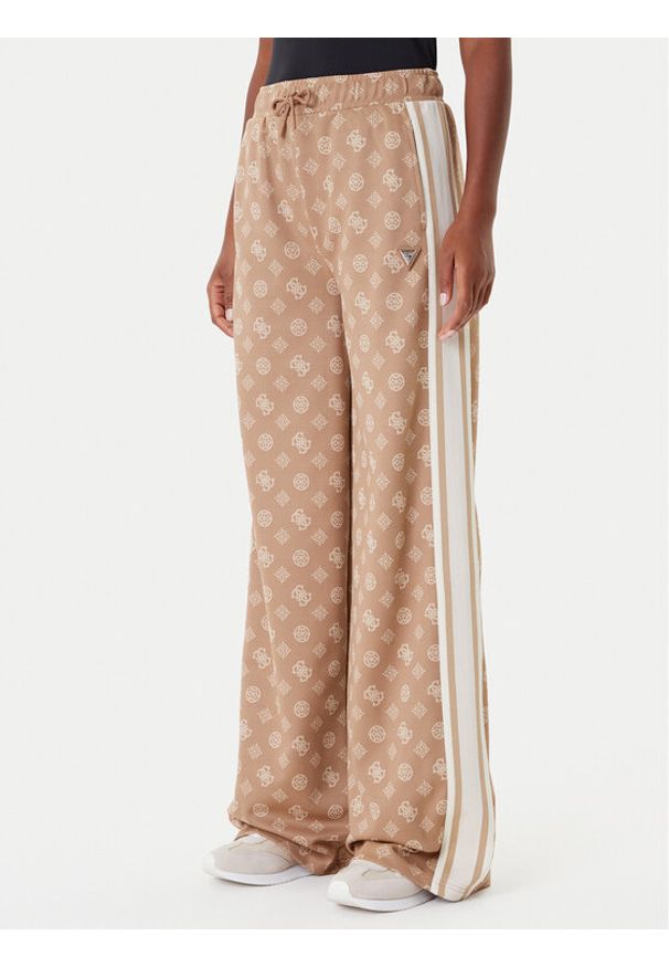 Guess Spodnie dresowe V5YB10 K0282 Brązowy Relaxed Fit. Kolor: brązowy. Materiał: syntetyk