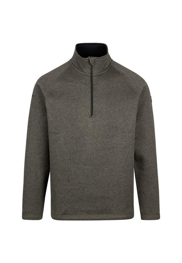 TRESPASS - Bluza Męska Corsham Marl Half Zip Fleece Top. Kolor: zielony. Sezon: zima. Sport: turystyka piesza