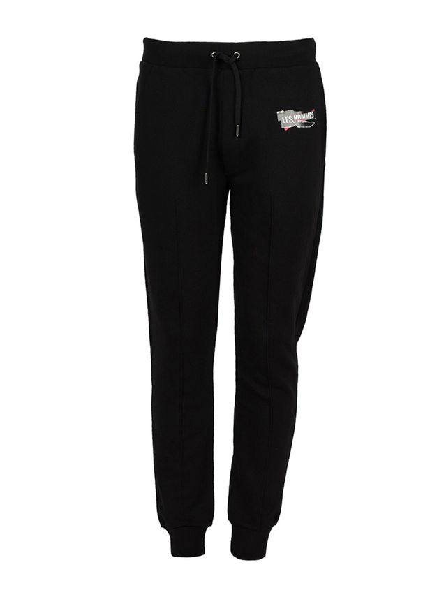 Les Hommes Spodnie "Jogger" | LJJ111-782P | Jogger Pants | Mężczyzna | Czarny. Okazja: na co dzień. Kolor: czarny. Materiał: bawełna. Styl: casual