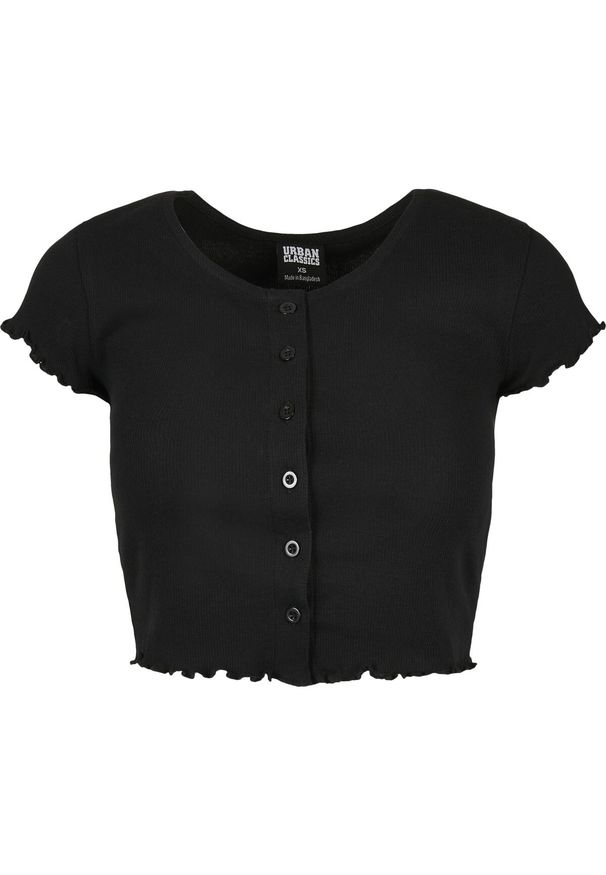 Koszulka damska Urban Classics cropped button up rib. Kolor: czarny