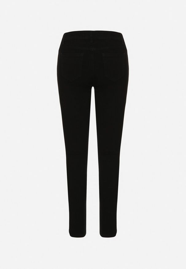 Born2be - Czarne Jeansy z Bawełny o Kroju Slim Felestra. Okazja: na co dzień. Kolor: czarny. Długość: do kostek. Styl: klasyczny, elegancki, casual