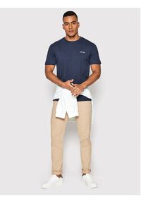 Calvin Klein T-Shirt Micro Logo Interlock K10K109894 Granatowy Regular Fit. Kolor: niebieski. Materiał: bawełna