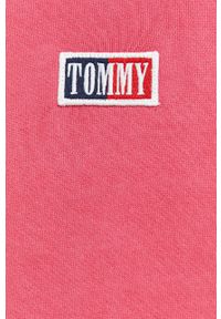 Tommy Jeans bluza bawełniana męska kolor różowy z aplikacją. Kolor: różowy. Materiał: bawełna. Wzór: aplikacja #3