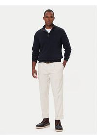 Barbour Sweter Half Zip MKN1074NY91 Granatowy Regular Fit. Kolor: niebieski. Materiał: bawełna