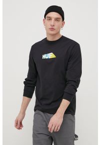HUF Longsleeve bawełniany kolor czarny z nadrukiem. Okazja: na co dzień. Kolor: czarny. Materiał: bawełna. Długość rękawa: długi rękaw. Wzór: nadruk. Styl: casual #1