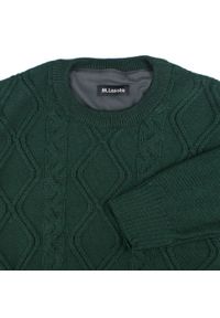 Sweter dla Mężczyzny - Lasota - Okrągły Dekolt, Ciemna Zieleń. Materiał: wełna, akryl. Sezon: zima, jesień #3