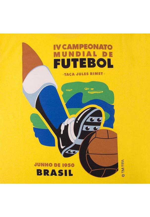 COPA FOOTBALL - Koszulka dla dorosłych - Emblema Campeonato do Mundo Brasil 1950 - Żółty. Kolor: żółty. Sport: piłka nożna
