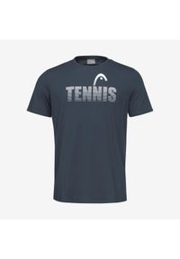 Head - Koszulka z krótkim rękawem męska CLUB COLIN. Kolor: niebieski. Materiał: poliester, bawełna, materiał, jersey. Długość rękawa: krótki rękaw. Długość: krótkie. Wzór: nadruk, aplikacja. Sport: tenis #1