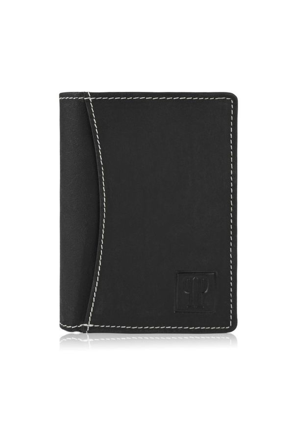 Portfel męski czarny PAOLO PERUZZI T-13-BL. Kolor: czarny. Materiał: skóra