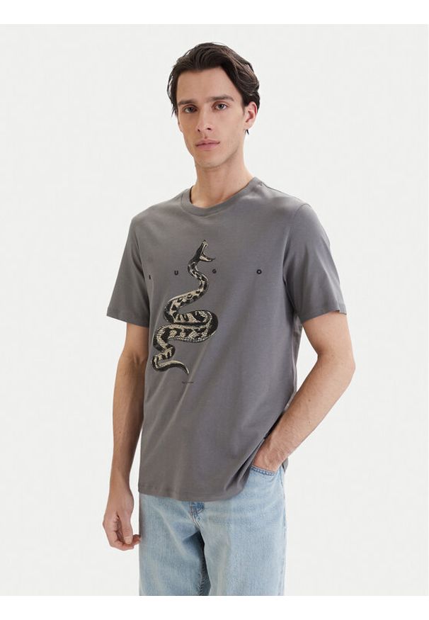 Hugo - HUGO T-Shirt Discorb 50557672 Szary Regular Fit. Kolor: szary. Materiał: bawełna