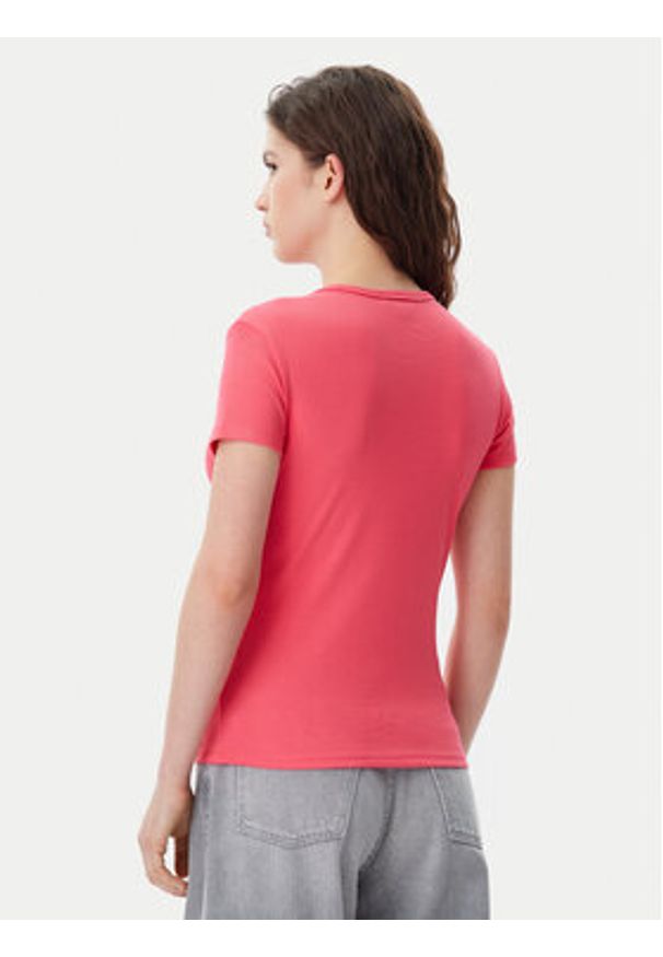 Tommy Jeans T-Shirt Essential DW0DW17383 Różowy Slim Fit. Kolor: różowy. Materiał: bawełna