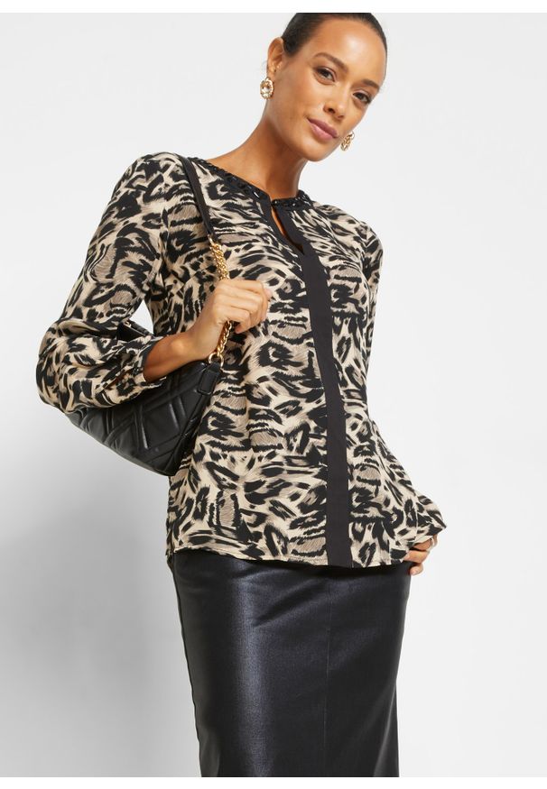 bonprix - Tunika. Kolor: brązowy. Styl: elegancki