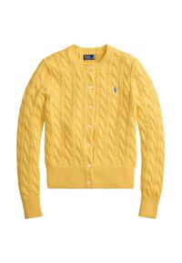 Polo Ralph Lauren Kardigan 211971868507 Żółty ciemny Slim Fit. Typ kołnierza: polo. Kolor: żółty. Materiał: bawełna #3