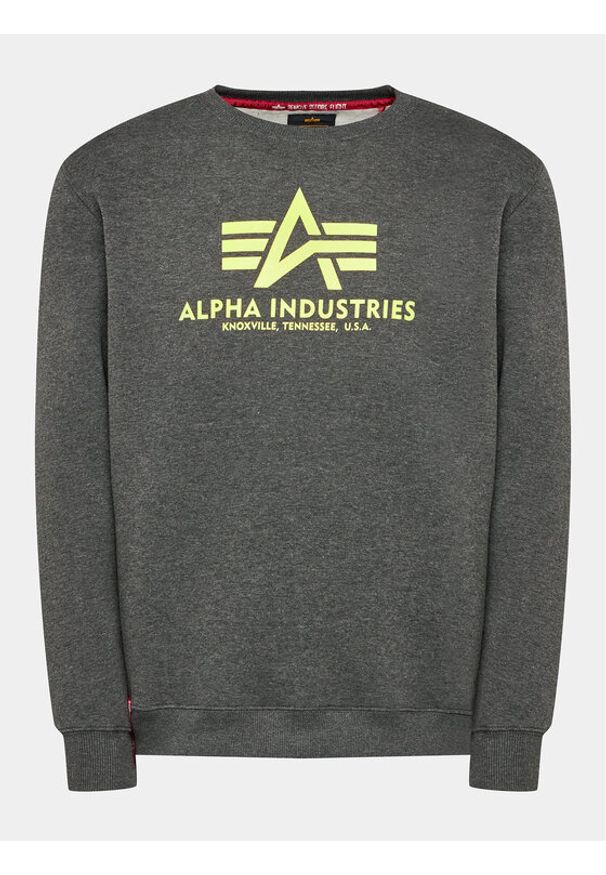 Alpha Industries Bluza Basic 178302 Szary Regular Fit. Kolor: szary. Materiał: bawełna