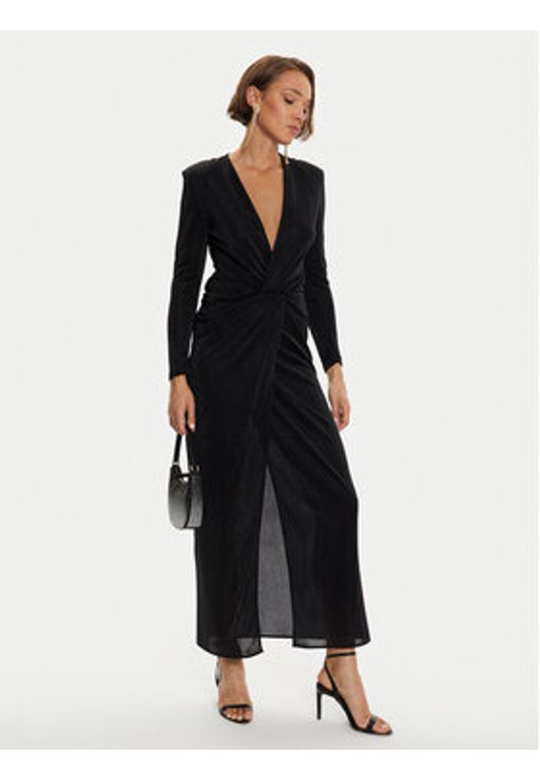 SIMONA CORSELLINI - Simona Corsellini Sukienka wieczorowa A24CEAB045 Czarny Slim Fit. Kolor: czarny. Materiał: syntetyk. Styl: wizytowy