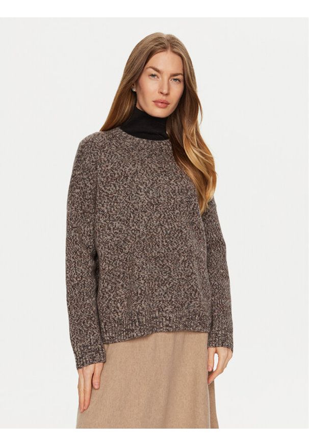 Weekend Max Mara Sweter Moxa 2425366252 Brązowy Oversize. Kolor: brązowy. Materiał: wełna