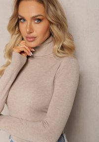 Renee - Szary Sweter z Golfem o Klasycznym Dopasowanym Fasonie Buranda. Typ kołnierza: golf. Kolor: szary. Materiał: dzianina, tkanina. Długość rękawa: długi rękaw. Długość: długie. Styl: klasyczny #3