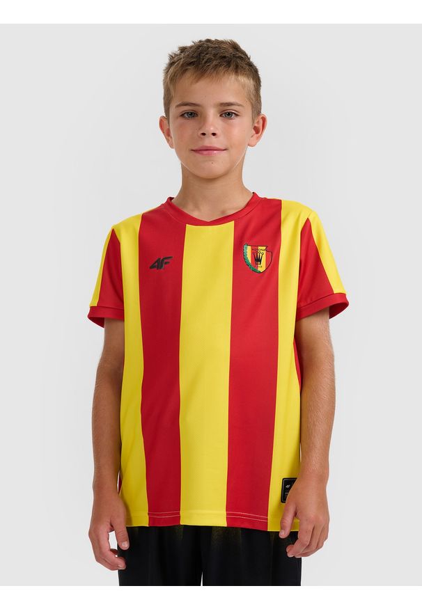 4f - 4F Koszulka klubowa domowa z sezonu 2025/26 dziecięca 4F x Korona Kielce - multikolor 122/128 (6-8 lat). Okazja: do domu. Kolor: wielokolorowy. Materiał: włókno, dzianina. Długość: długie. Sezon: lato. Styl: klasyczny, sportowy