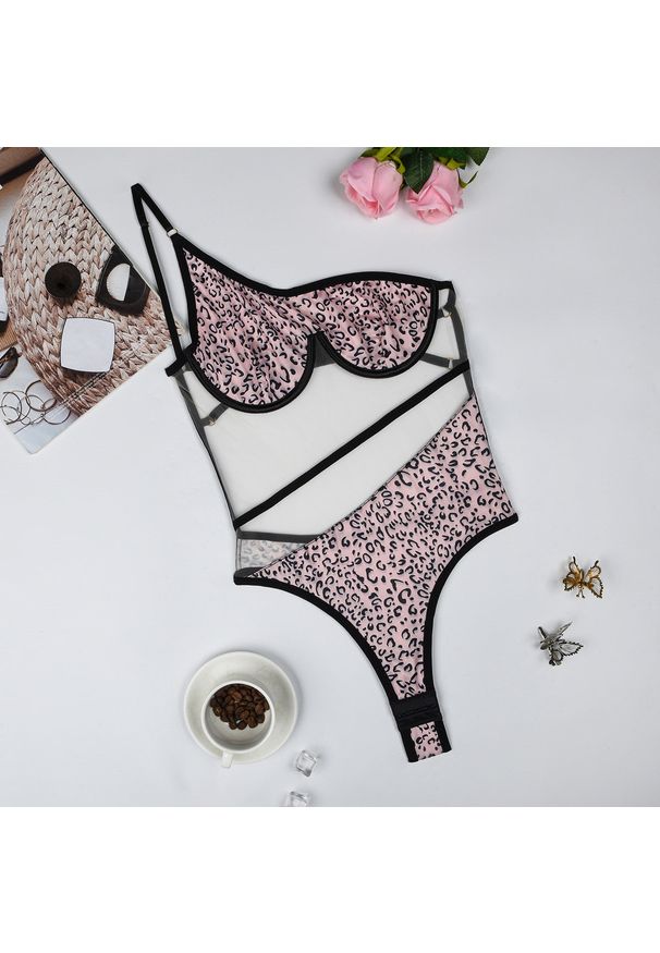 Intica - Body damskie z transparentnym klinem na wieczór i co dzień Sapna. Materiał: materiał