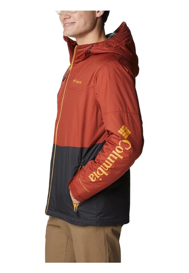 columbia - Kurtka Street męska Columbia Point Park Insulated. Kolor: czerwony, szary, wielokolorowy. Sezon: zima, jesień, wiosna, lato. Sport: turystyka piesza