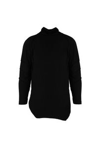 La Haine Inside Us Sweter "LM039" | A2305 3M LM039 | Mężczyzna | Czarny. Typ kołnierza: golf. Kolor: czarny. Materiał: elastan, wiskoza. Długość: długie. Wzór: aplikacja #10