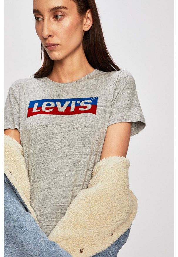 Levi's® - Levi's - Kurtka jeansowa. Okazja: na co dzień, na spotkanie biznesowe. Kolor: fioletowy. Materiał: jeans. Styl: biznesowy, casual