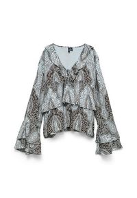 Vero Moda Bluzka Tara 10346962 Błękitny Regular Fit. Kolor: niebieski. Materiał: wiskoza #4