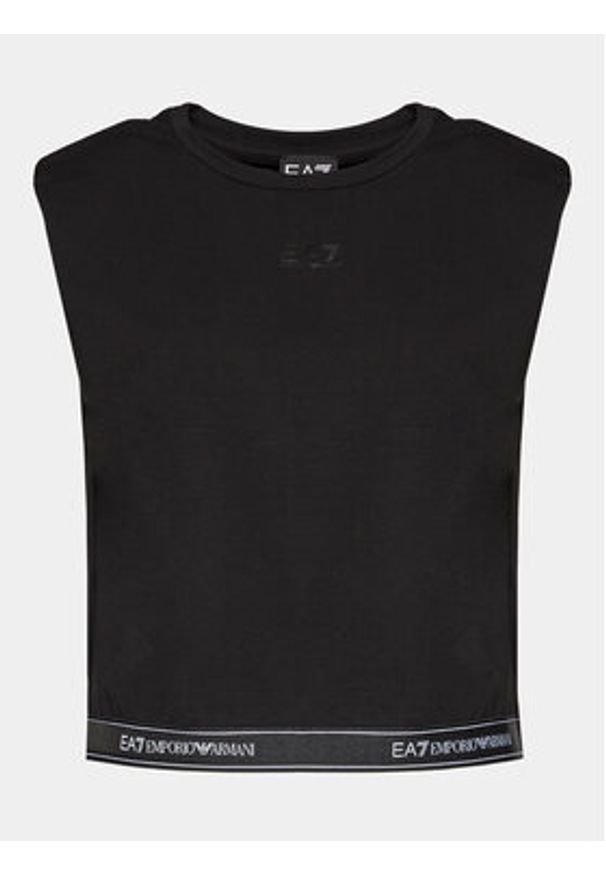 EA7 Emporio Armani T-Shirt 3DTT22 TJ6SZ 1200 Czarny Regular Fit. Kolor: czarny. Materiał: bawełna