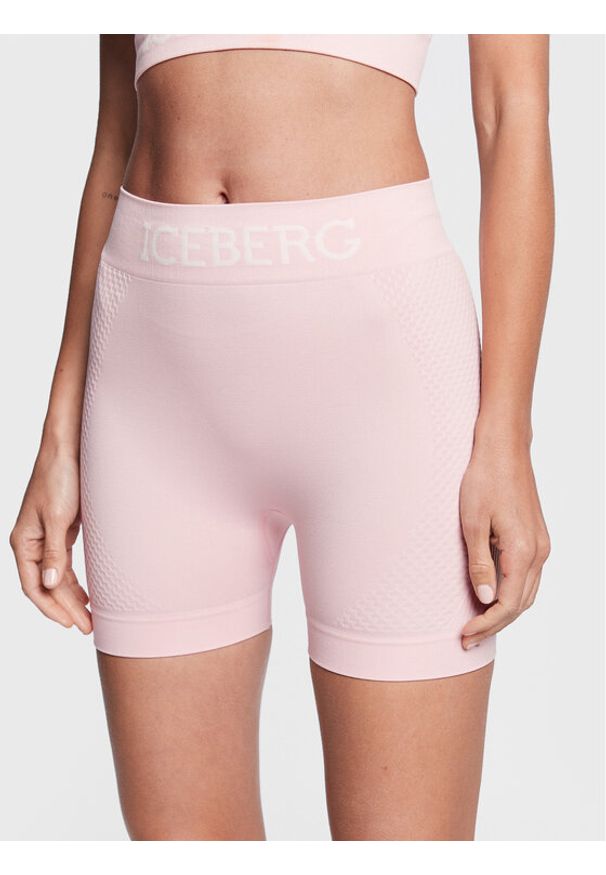 Iceberg Szorty sportowe E5I2P0DA216303 Różowy Slim Fit. Kolor: różowy. Materiał: syntetyk