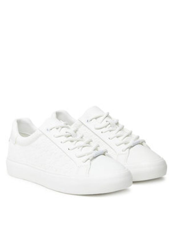 Calvin Klein Sneakersy Vulc Lace Up Mono Pu HW0HW02573 Biały. Kolor: biały. Materiał: skóra