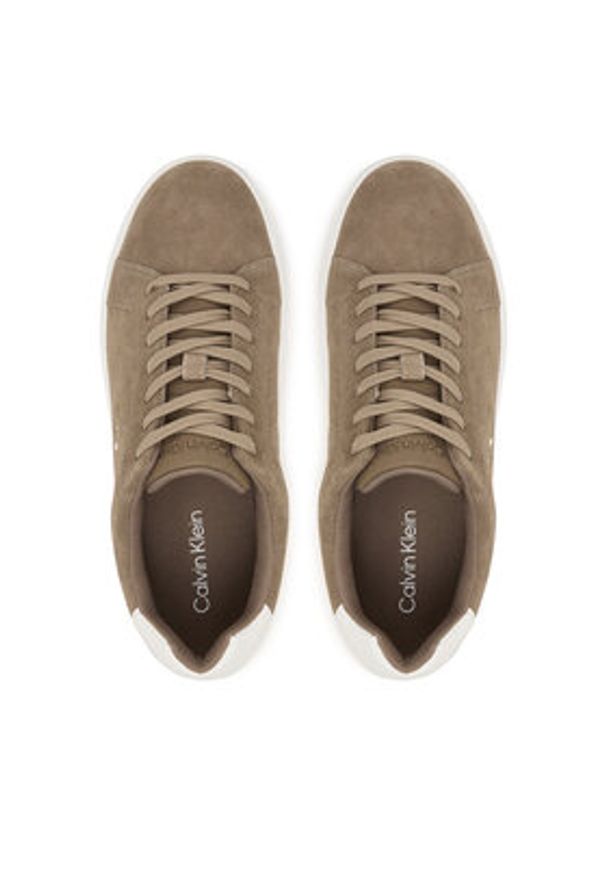 Calvin Klein Sneakersy Classic Cupsole Laceup Su YM0YM01434 Beżowy. Kolor: beżowy. Materiał: skóra, zamsz