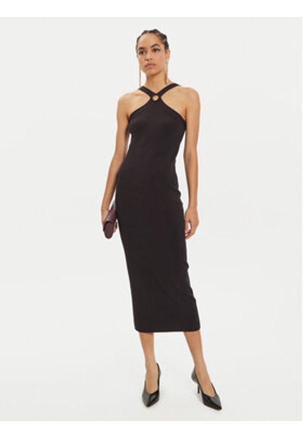 Karen by Simonsen Sukienka koktajlowa Ragna 10105075 Czarny Slim Fit. Kolor: czarny. Materiał: wiskoza. Styl: wizytowy
