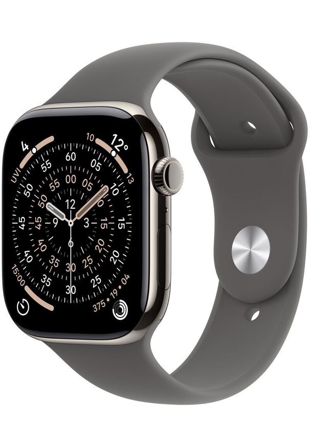 APPLE - Smartwatch Apple Watch 11 GPS + Cellular 42mm Natural Titanium Sport Band S/M Grafitowy (MF8M4ZR/A). Rodzaj zegarka: smartwatch. Kolor: szary. Styl: sportowy