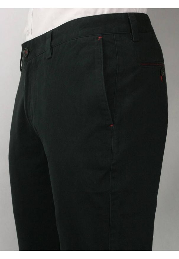 Chiao - Eleganckie Spodnie Męskie, Chinosy - 100% BAWEŁNA, Mankiety, Czarne. Kolor: czarny. Materiał: bawełna. Styl: elegancki
