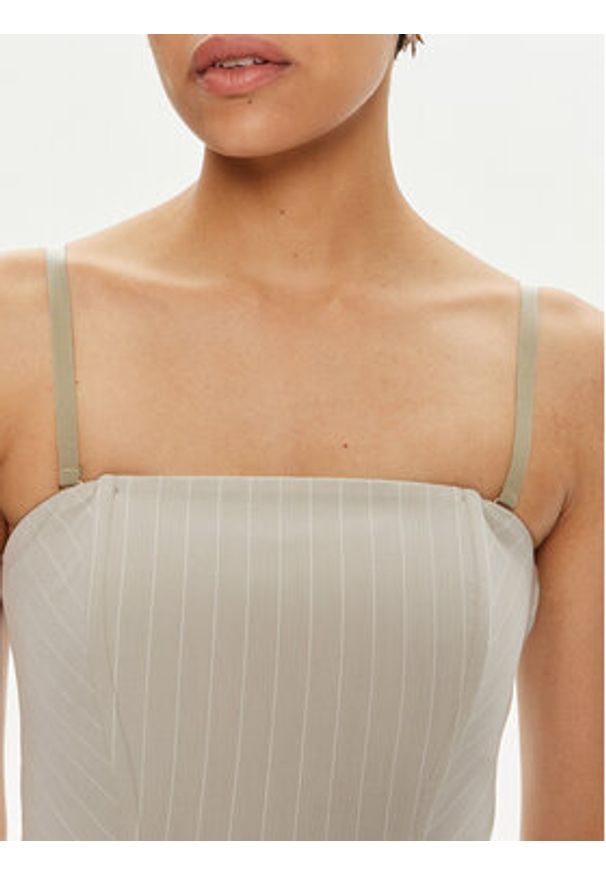 Patrizia Pepe Top 8C0729 A457-FE81 Szary Slim Fit. Kolor: szary. Materiał: syntetyk