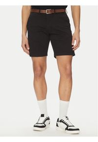 Jack & Jones - Jack&Jones Szorty materiałowe Marco 12269368 Czarny Regular Fit. Kolor: czarny. Materiał: bawełna