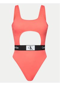 Calvin Klein Swimwear Strój kąpielowy KW0KW02357 Koralowy. Kolor: pomarańczowy. Materiał: syntetyk #3