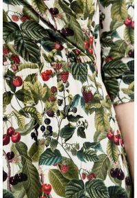 Marie Zélie - Sukienka Rita Fragola kremowa. Kolor: kremowy. Materiał: wiskoza, dzianina, materiał, elastan, tkanina. Długość rękawa: krótki rękaw. Typ sukienki: proste, kopertowe #2