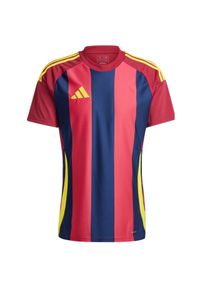 Adidas - Koszulka męska adidas Striped 24 Jersey. Kolor: niebieski, czerwony, wielokolorowy. Materiał: jersey. Sport: piłka nożna